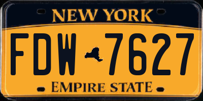 NY license plate FDW7627