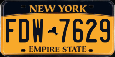 NY license plate FDW7629