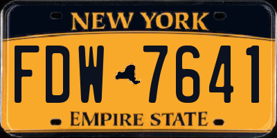 NY license plate FDW7641