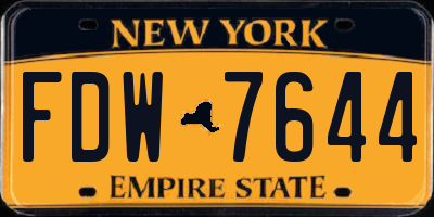NY license plate FDW7644