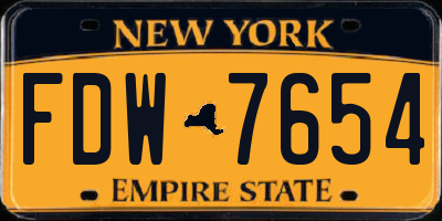 NY license plate FDW7654