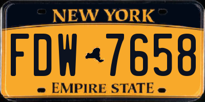 NY license plate FDW7658