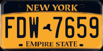 NY license plate FDW7659