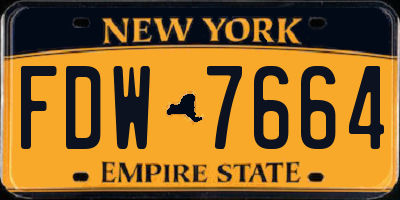 NY license plate FDW7664
