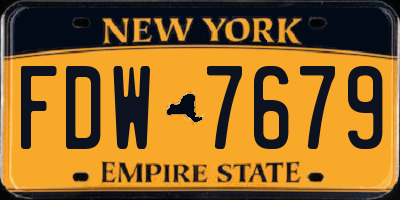 NY license plate FDW7679