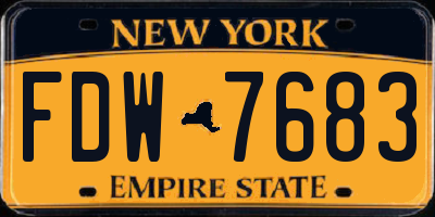 NY license plate FDW7683