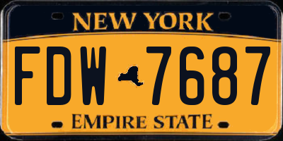 NY license plate FDW7687