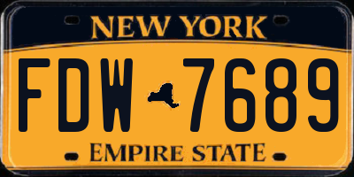 NY license plate FDW7689