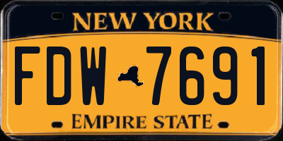 NY license plate FDW7691