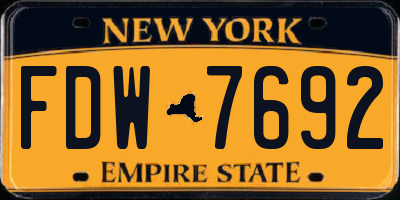 NY license plate FDW7692