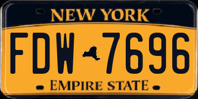 NY license plate FDW7696