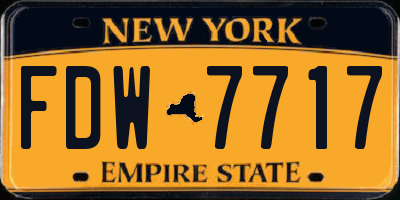NY license plate FDW7717