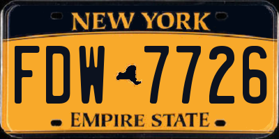 NY license plate FDW7726