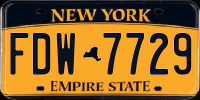 NY license plate FDW7729
