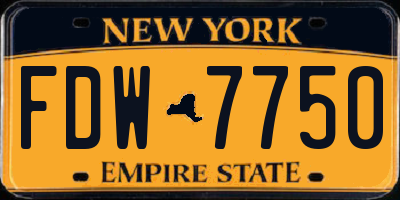 NY license plate FDW7750