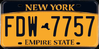 NY license plate FDW7757