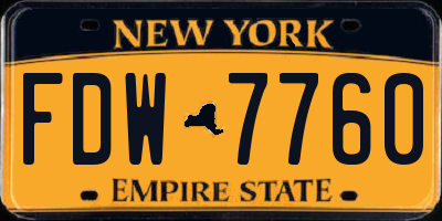 NY license plate FDW7760