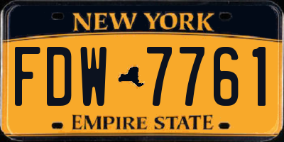 NY license plate FDW7761