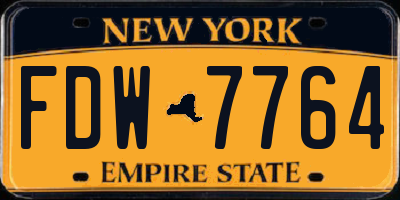 NY license plate FDW7764