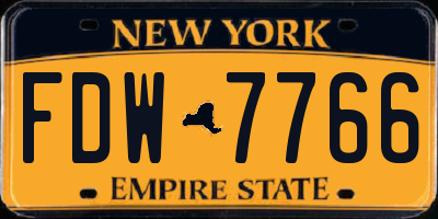 NY license plate FDW7766
