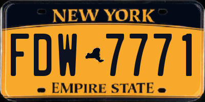 NY license plate FDW7771