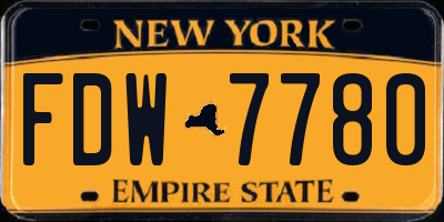 NY license plate FDW7780