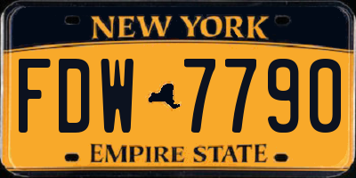 NY license plate FDW7790