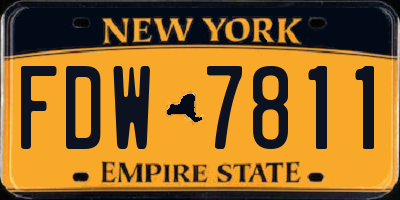 NY license plate FDW7811