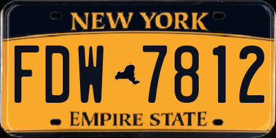 NY license plate FDW7812