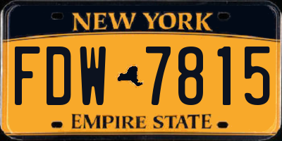 NY license plate FDW7815