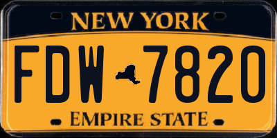 NY license plate FDW7820