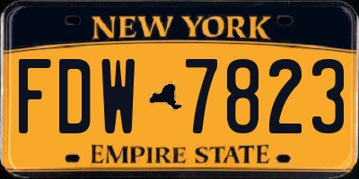 NY license plate FDW7823