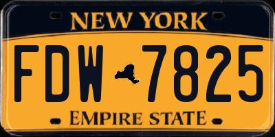 NY license plate FDW7825