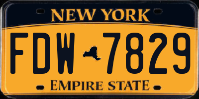 NY license plate FDW7829