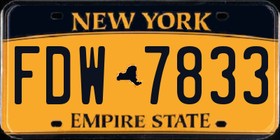 NY license plate FDW7833