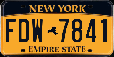 NY license plate FDW7841