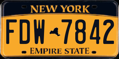 NY license plate FDW7842