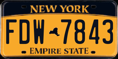 NY license plate FDW7843