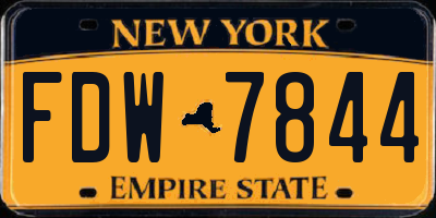 NY license plate FDW7844