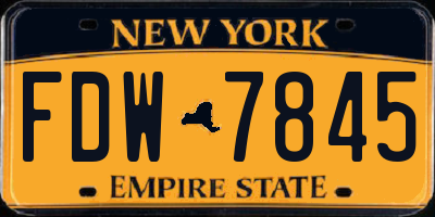 NY license plate FDW7845
