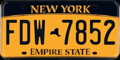 NY license plate FDW7852