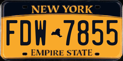 NY license plate FDW7855