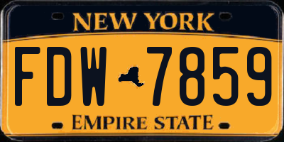 NY license plate FDW7859