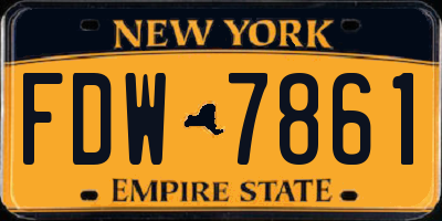 NY license plate FDW7861