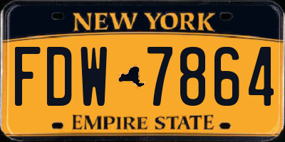 NY license plate FDW7864