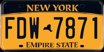 NY license plate FDW7871
