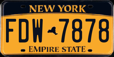 NY license plate FDW7878