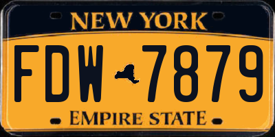 NY license plate FDW7879