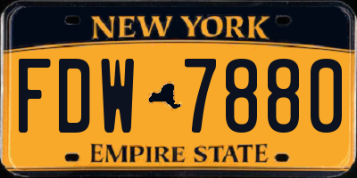 NY license plate FDW7880