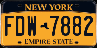 NY license plate FDW7882